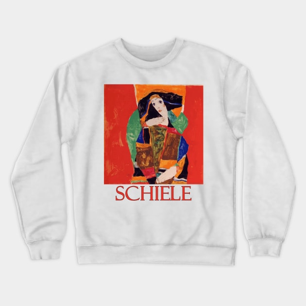 Portrait of a Woman by Egon Schiele Crewneck Sweatshirt by Naves